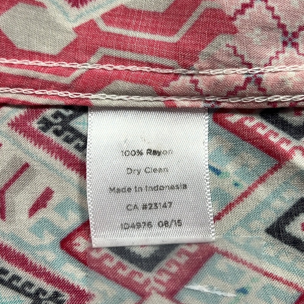 Talbots Ec Multicolor Geometric Patchwork Button … - image 4